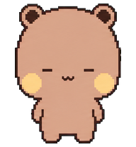 Bubu: Rosy-cheeked pixel bear