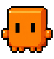 Claude: Orange blocky pixel companion