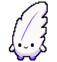 Feather: Smiling white feather