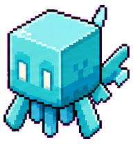 Aqua Wisp: Cyan cube jellyfish