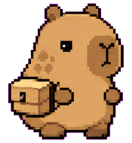 Cache Capy: Capybara holding a cache box