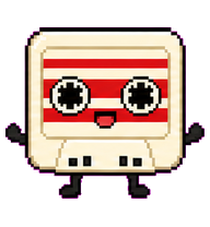 Casey Cassette: Cream and red cassette tape