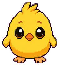 Chikny: Yellow chick with pink cheeks