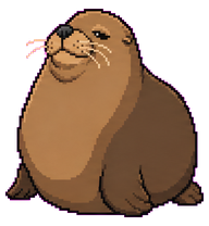 Chompers: Brown walrus with pale tusks