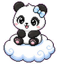 Cloudy Panda: Panda sitting on a cloud