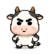 Cow: Black and white chibi cow
