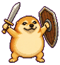 DaoDun: Yellow dog with sword and shield
