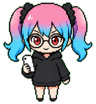 Dopami: Pink and cyan pigtail girl