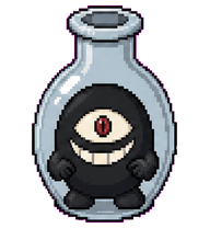 Flaskling: One-eyed creature in a glass flask