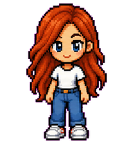 Friday: Red-haired girl in blue jeans