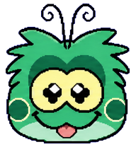 Froggle: Fluffy green frog with glasses