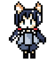 haruP: Pixel cat-eared hoodie girl