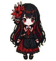 Hiro: Girl in a black and red dress