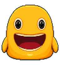 Huangdou: Orange blob with a wide smile