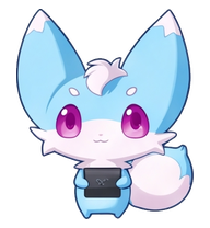 Inari: Azure fox with a blue console