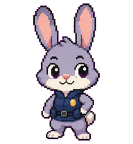 Junie: Lavender bunny in overalls