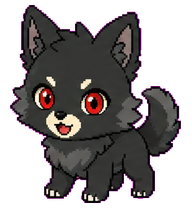Kuro: Gray wolf with red eyes