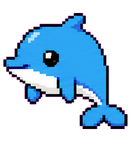 Kyle Kun: Blue pixel dolphin