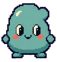 Pointling: Sleepy green wavy blob