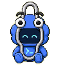 Loop: Dark blue screen robot