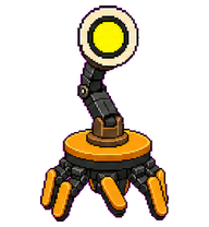 Mi-Mo: Tripod robot with a yellow lens