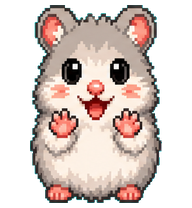 Mochi Hamster: Gray hamster with pink paws
