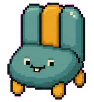 Morbbit: Teal rabbit-shaped battery