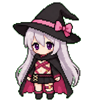 Nene: Pale-haired witch with a pink hat band