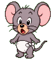 Nibble: Gray mouse with large pink ears