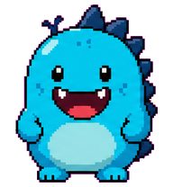 Nibby: Aqua monster with black spikes
