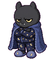 Nightcap: Cat in starry blue pajamas