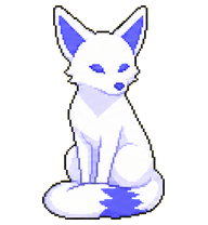 Nightly Fox: Luminous blue and white fox