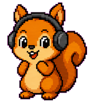 Nutty: Squirrel with black headphones