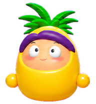 Piney: Pineapple with a purple headband