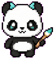 Pixel Panda: Pixel panda holding bamboo