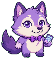 purplewolf: Purple wolf with a phone