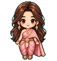 Rosalai: Girl in a pink and gold dress
