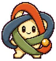 Sato: Green creature in a tall orange hat