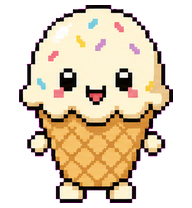 Scoop: Vanilla ice cream with sprinkles