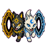 Skoll & Hati: Solar and lunar wolf duo