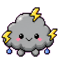 Stormy: Smiling storm cloud