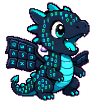 Syntax Drake: Dragon with binary-marked wings