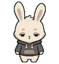 Taro: Rabbit in a black hoodie
