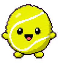 Tennis Ball: Smiling yellow tennis ball