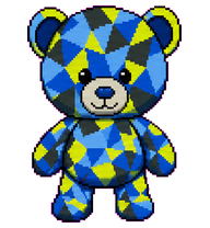 Terry: Colorful patchwork bear