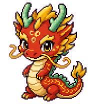 Tian Long: Red and gold Chinese dragon
