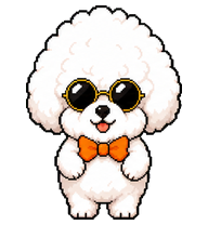 Mai: White dog with sunglasses