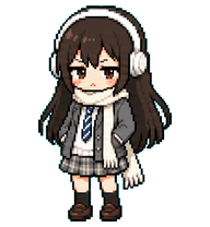 Mika: Headphone-wearing pixel companion