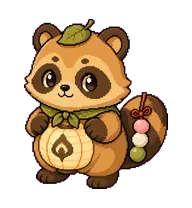 Chadango: Tanuki with a teal lantern body