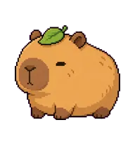 Honeybara: Capybara with a green leaf hat